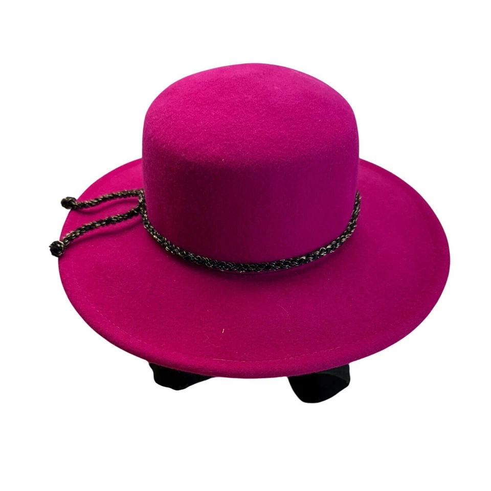 Sombrero cordobés fucsia Betmar vintage Street Smart para mujer con correas de cinta para la barbilla Foto 3 de 4