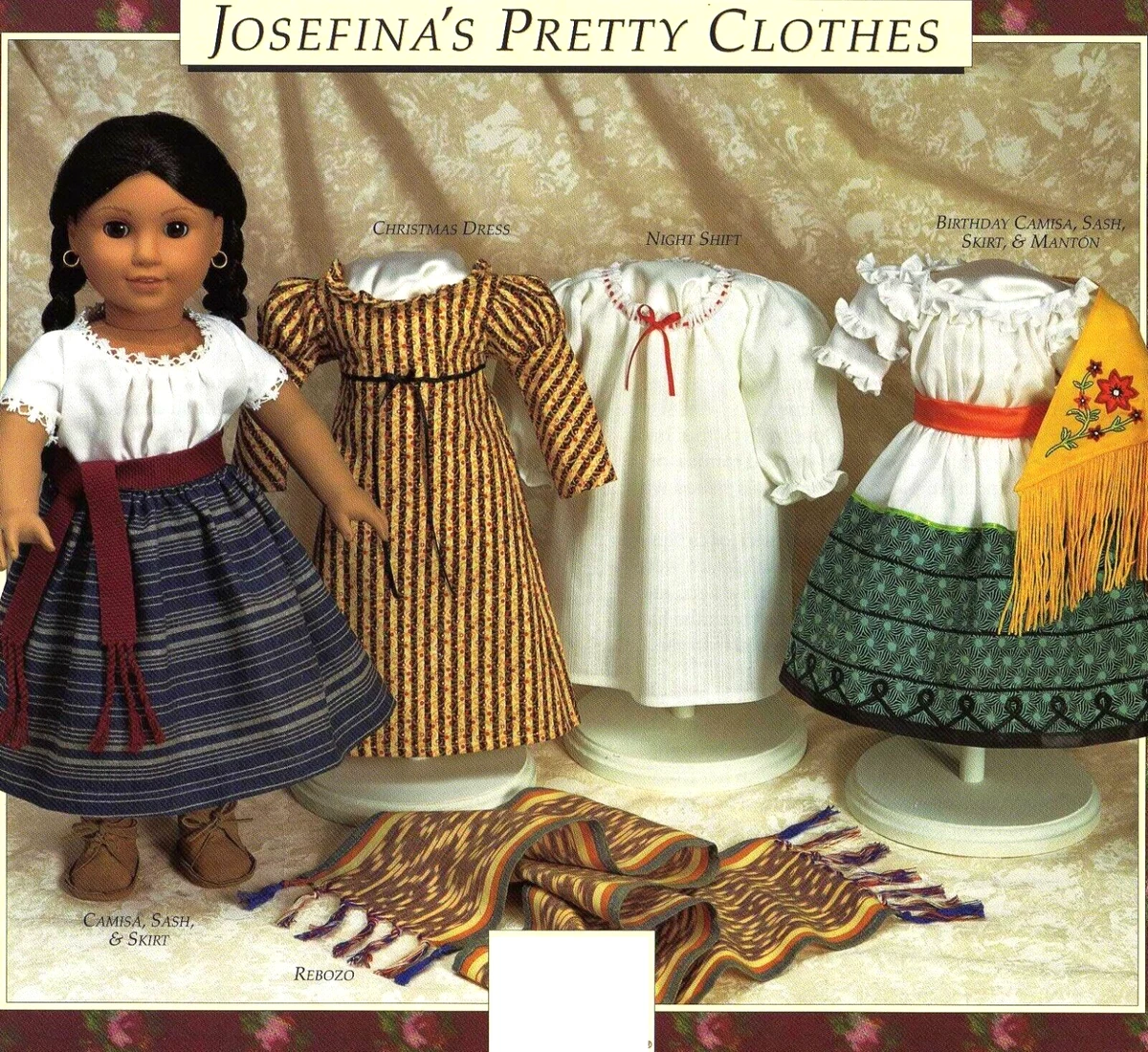 American Girl Josefina's Clothing Patterns Reproduction Out of Print