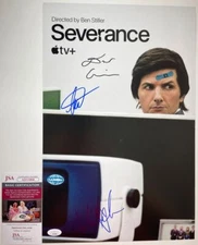 Severance Cast Signed 11x17 Poster Autograph Britt Lower Dichen Lachman JSA COA