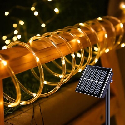 LIGHTNUM Solar Rope Lights Outdoor Waterproof LED Solar Tube Lights 33FT 100LED