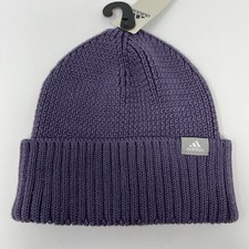 Adidas Originals Women  s Cuffed Fold Beanie Winter Hat Cap Toboggan Knit Purple