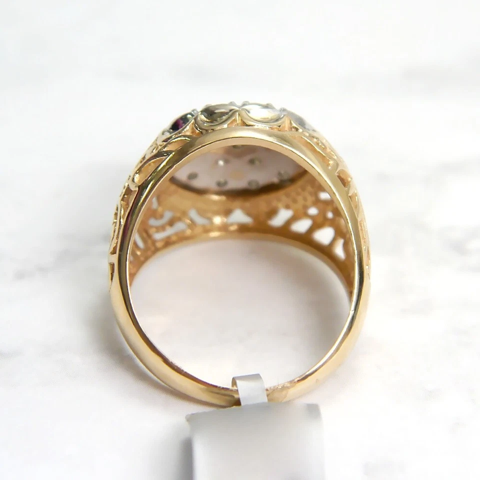 Anillo de boda de diamantes creado en racimo de Kentucky de lujo de 2,50 quilates para hombre en plata 925 Foto 3 de 4