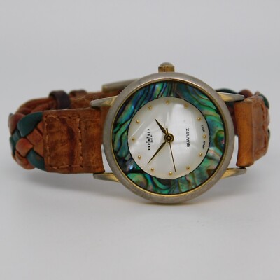 L.A.EXPRESS LAX800 Genuine Leather Quartz Analog Women's Watch New Battery