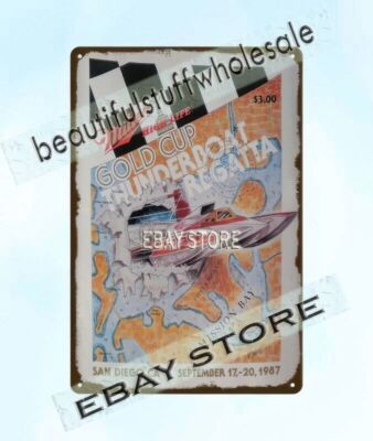 1987 Speed Boat Racing Thunderboats memorabilia beer metal tin sign unframed art