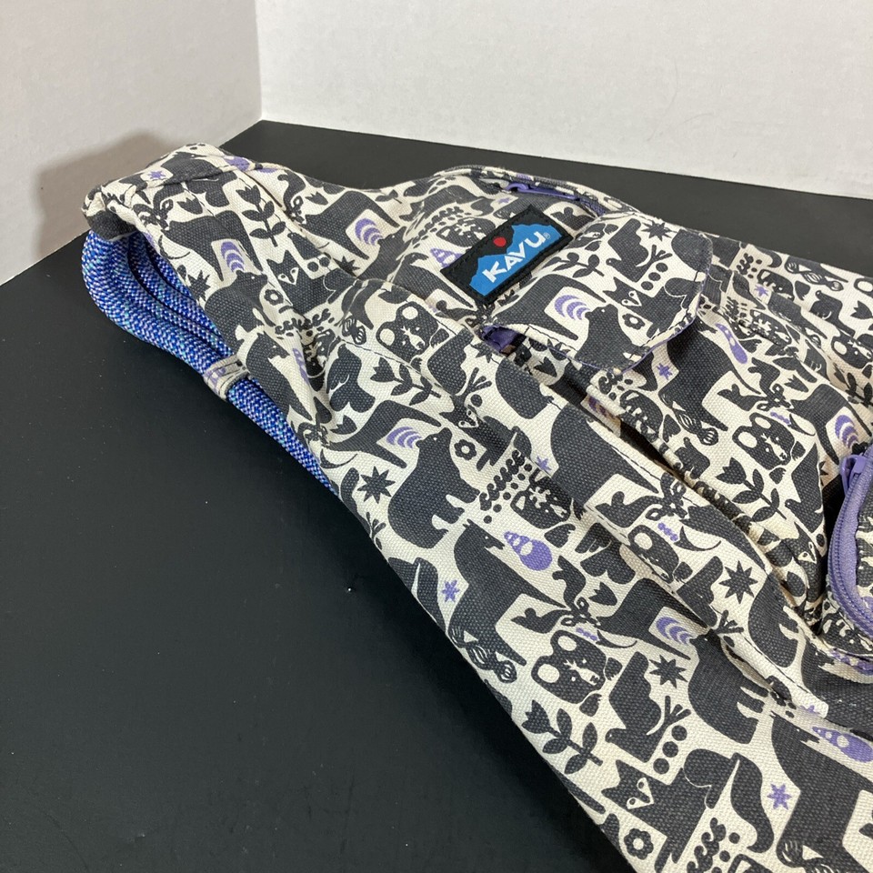 Kavu Charcoal Fable Pattern Crossbody Rope Sling Bag Backpack eBay