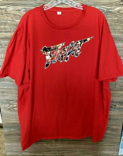 3XL T-Shirt Red FIGHT Gaming Characters 