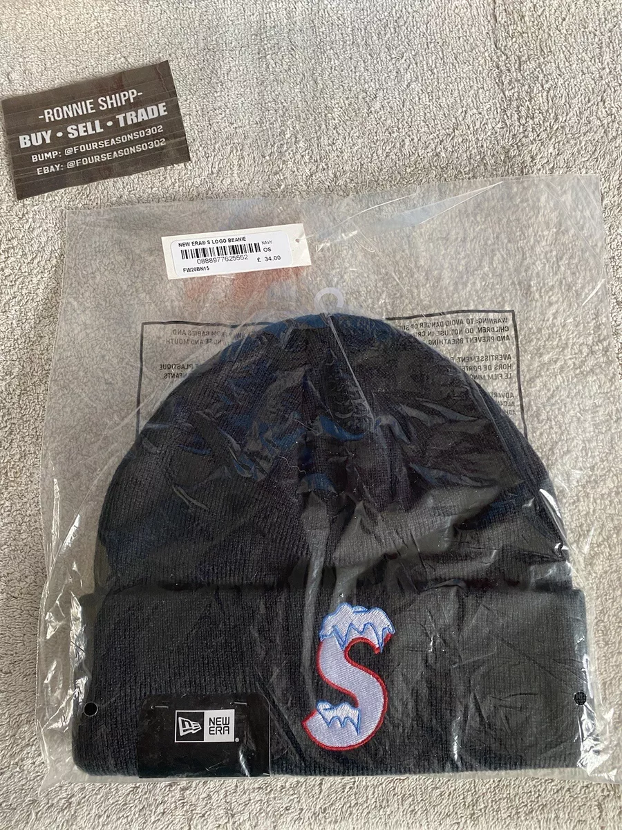 Supreme New Era S Logo Beanie (FW20) (Navy) DEADSTOCK