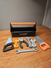 Black Decker Plastic Tool Box Kids Play Pretend Gift Set Kit Toy