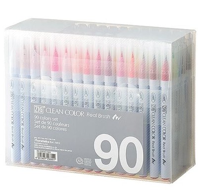 Kuretake Color Brush Pen ZIG Clean Color Real Brush 90color RB-6000AT/90V