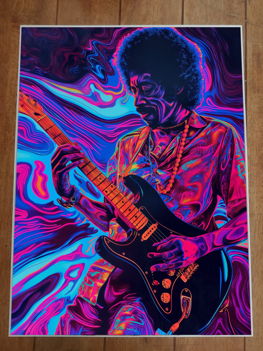 Jimi Hendrix Neon Poster 18x24in | eBay