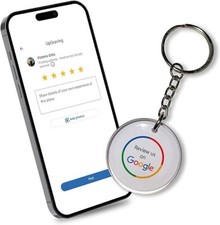 Smart Google Review Keychain for Instant Customer Feedback-Tap Tag Keychain- NFC