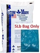 Fertilizante Grow More 100 % soluble - 5 lb de 6-30-30 alto en fósforo 5 libras