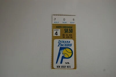 1978 Indiana Pacers - New Jersey Nets Basketball Ticket - Image 1 of 2