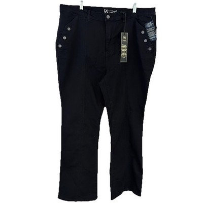 DG2 by Diane Gilman Women's Bootcut Sailor Jean Size 20W Black Denim Stretch NWT