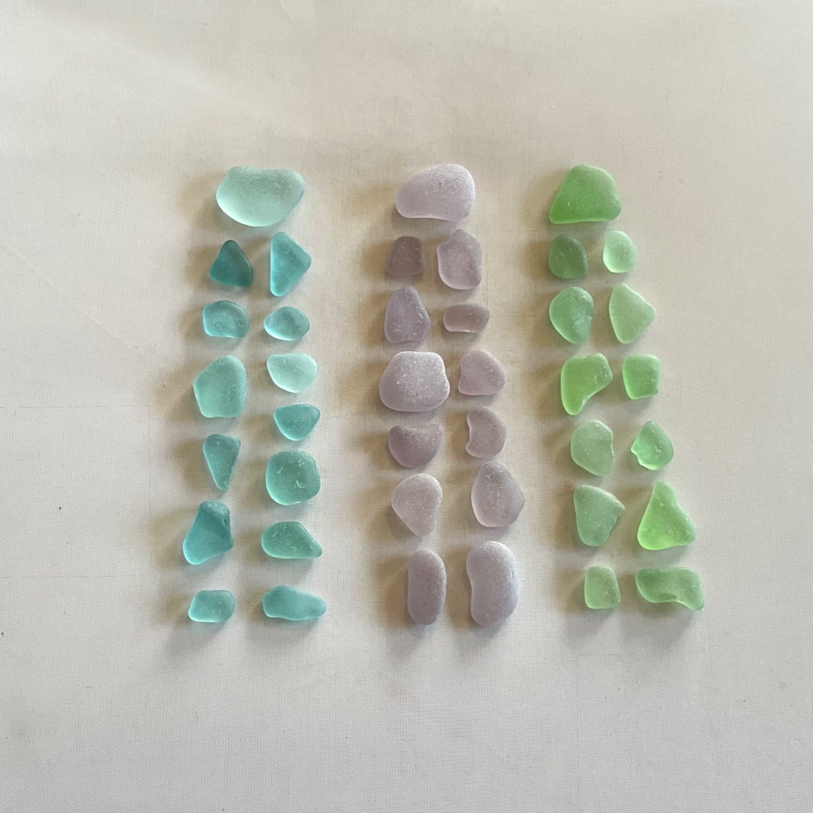 Genuine Beach Sea Glass Aqua Deep Lavender Pistachio Surf-tumbled Mendocino CA