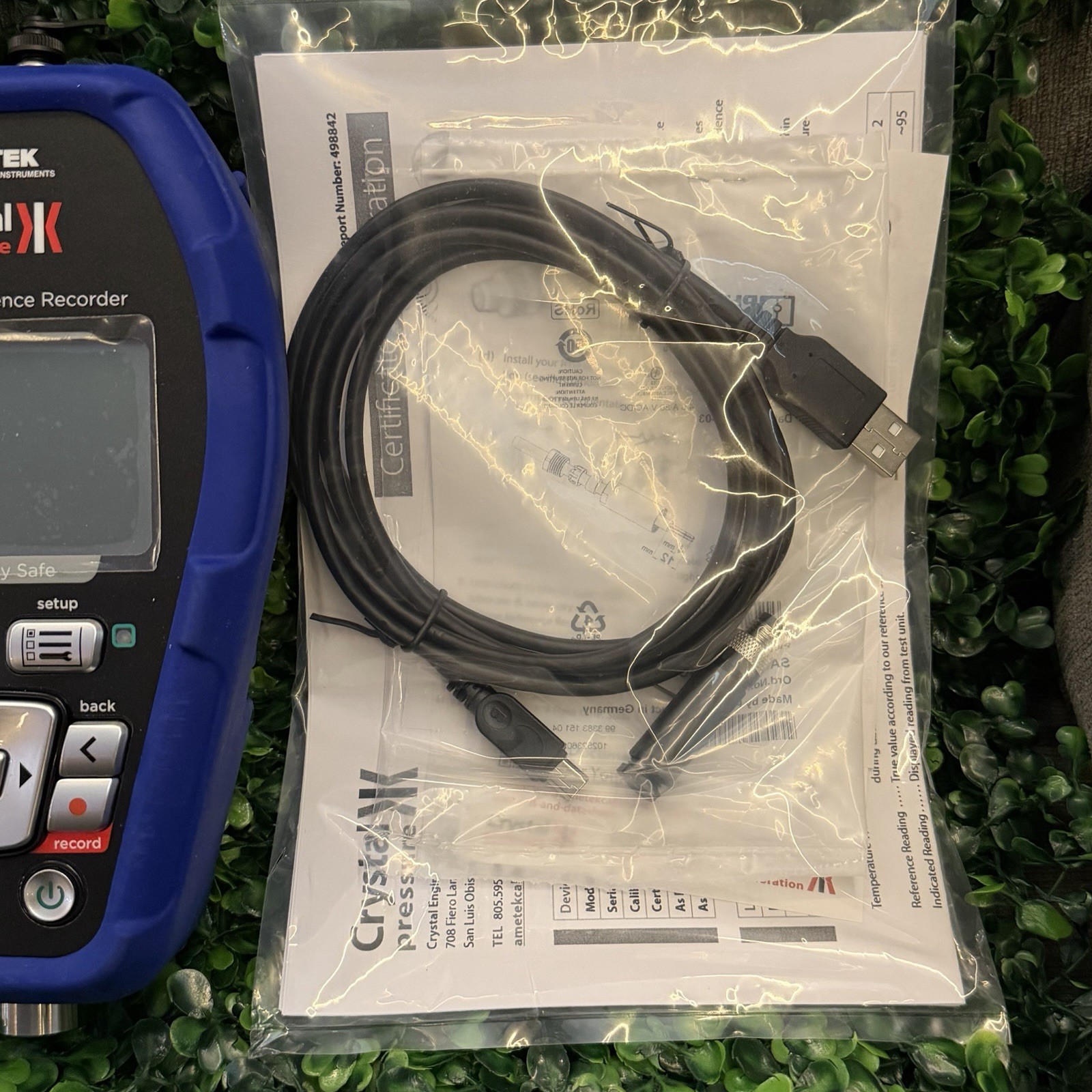 Reference Recorder Calibrator Crystal nVision RTD100-3KPSI Reference Recorder Pressure Calibrator