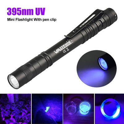 Mini 3W LED UV/White/Red Penlight LED Flashlight Pen Light Clip Function Torch
