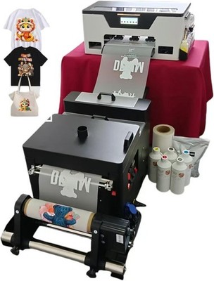 13'' XP600 DTF Printer with Shaking Dryer, 2500ML INK 30*100M Film,1 KG Powder