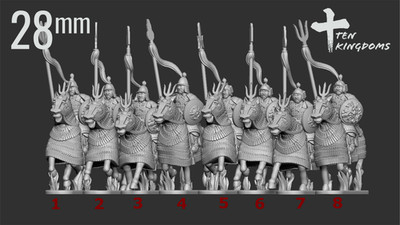 28mm Goryeo Korean Arm. Speerarm. Pferd (TGM-7 Resin) Ten Kingdom Miniatures