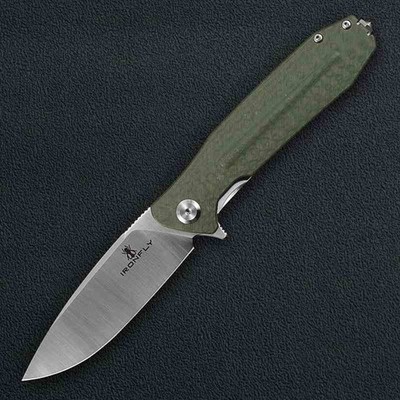 IFVF01GN Ironfly Zesty Blade VG 10 Drop Point Handle Green G10 Liner Lock Clip