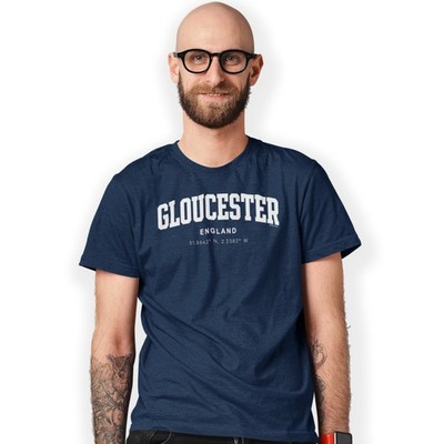 Gloucester T-Shirt Varsity Style Print With Coordinates Hand Printed