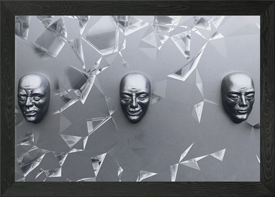3 Masken des Menschen Gerahmtes Wandbild Poster Leinwanddruck Bild