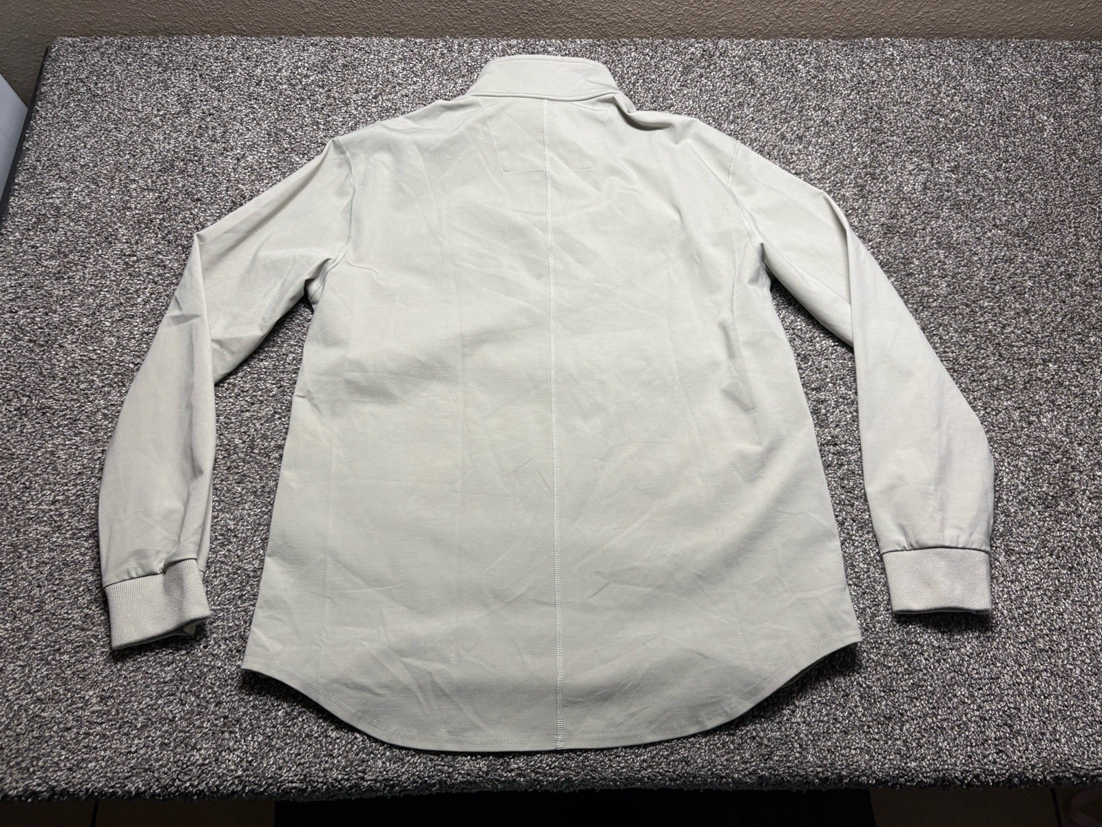 BYLT Fairway Pullover Jacket Mens Large Beige 1/4 Snap Magnetic