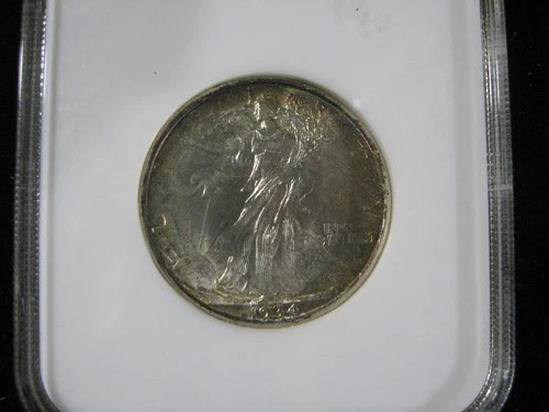 1934 WALKING LIBERTY HALF NGC MS-64 SUPER NICE! RAINBOW TONE OBV.