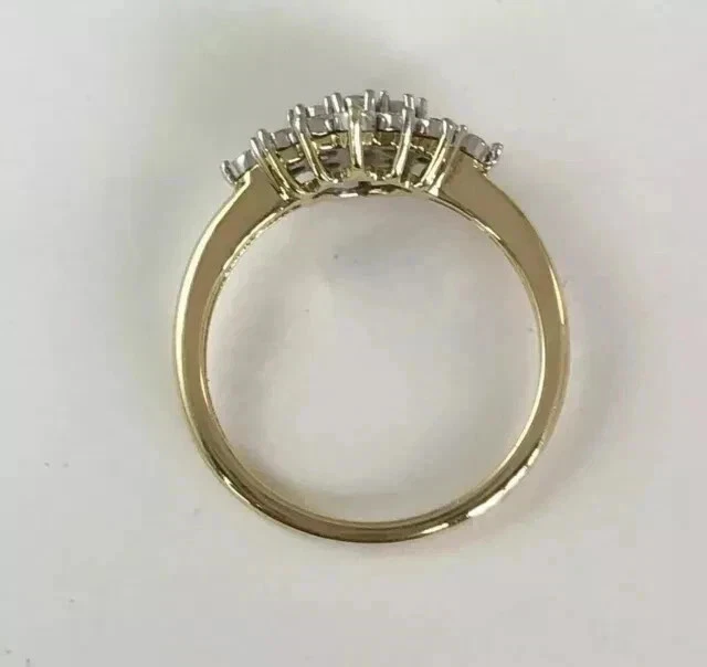 2Ct Round Cut Lab-Created Diamond Cluster Engagement Ring 14K Yellow Gold Plated - Image 3 of 4