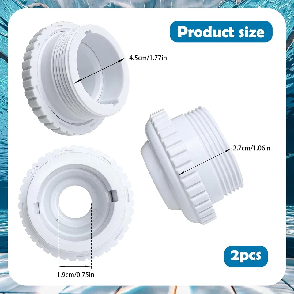 2 Ugelli per Piscina, Bocchetta Di Ritiro Regolabile, Ugello Di Ritorno per Pisc - Immagine 2 di 4