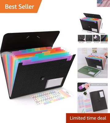 Expanding File Folder, Accordion File Organizer with 13 Pockets for A4/Letter...