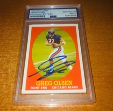 Greg Olsen Chicago Bears 2007 Topps 58 Style Signed Rookie Card Auto PSA RARE. rookie card picture