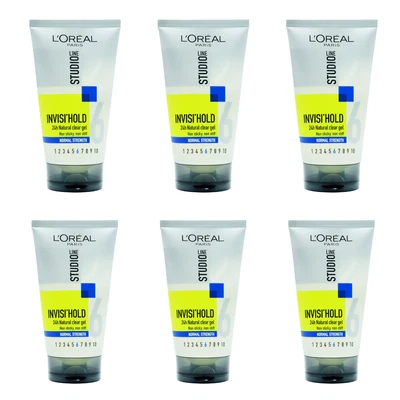 L'Oreal Paris Studio Line Invisi Hold Hair Gel Normal Strength 150ml Pack of 6