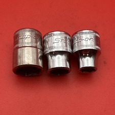 3 Snap-on Metric Socket Set 38 Drive 6 Pt 8mm 10mm 13mm Fsm81 Fsm101 Fsm131