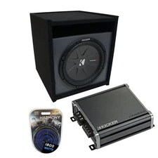 Universal Car Stereo Paintable Ported 10" Kicker CompR CWR10 Sub Box & CXA800.1