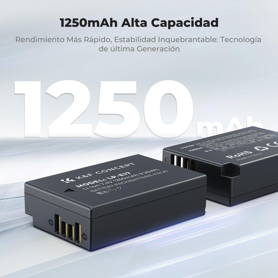 LP-E17 Battery and Dual USB Charger for Canon EOS R100 R8 R50 RP R10 ...