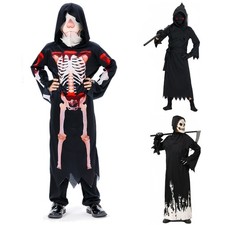 Halloween Death Robe Scythe Costume Kids Death Outfit for Kid Halloween Cosplay