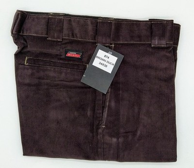 Dickies Men's Original 874 Brown Duck Corduroy Work Pants, 34W x 30L