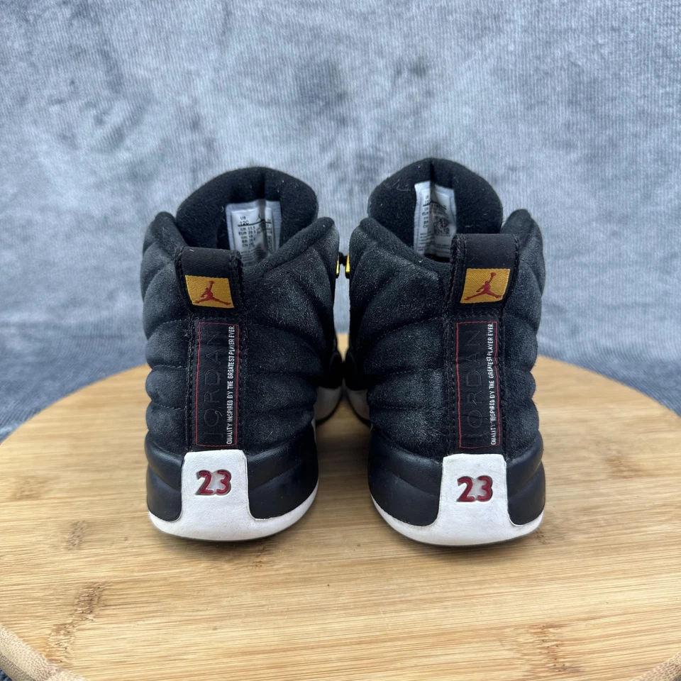 Nike Air Jordan 12 Retro Shoes Kids Size 12C Black White Reverse Taxi 151186-017 - Image 4 of 4