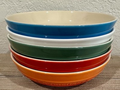 Le Creuset Stoneware Rainbow Set of 5 Pasta Bowls Round Dishes 20cm 7.75 in NEW