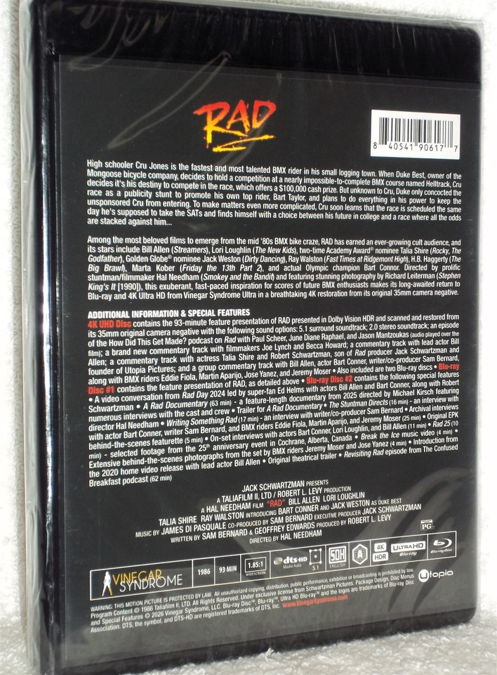 Rad (4K/Blu-ray 2026) NEW Bill Allen Lori Loughlin action Laura Jacoby ...