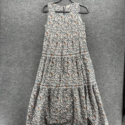 Max Studio Dress Small Floral Tiered Maxi Fairy Cottagecore Peasant Forest Boho
