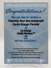 2026 Topps CAL RALEIGH Real One Autograph On Card #140 ORANGE AUTO/25 Redemption