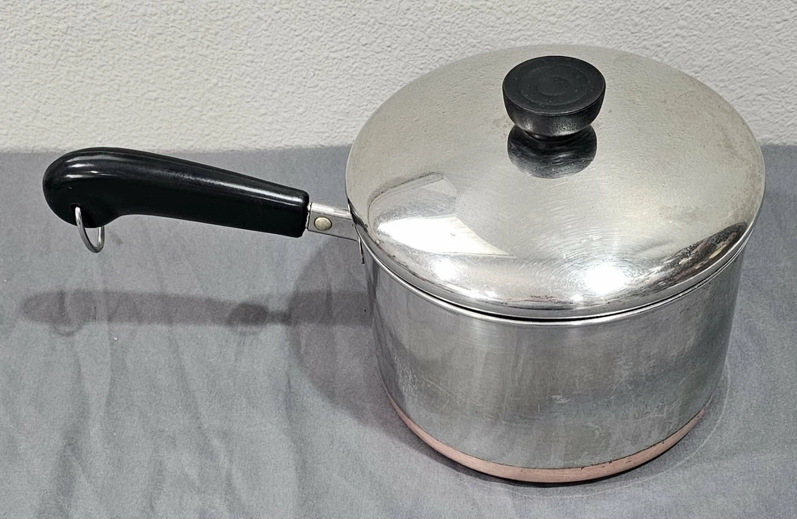 Vtg 1801 Revere Ware Tall 3qt Copper Bottom Sauce Pan Pot & Lid 91a