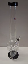 15" ACRYLIC PLASTIC SKULL BUBBLE HOOKAH WATER PIPE BONG THUMB CARB CLEAR 2"M USA