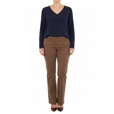 Marina Rinaldi Persona Pants Women Brown Bootcut Zip Stylish High Waist