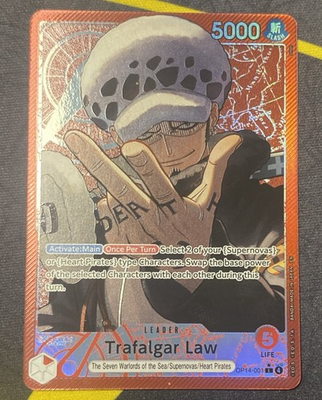 #ad Trafalgar Law OP14 001 Alternate Art OP14 001 The Azure Sea#x27;s Seven Foil $59.99