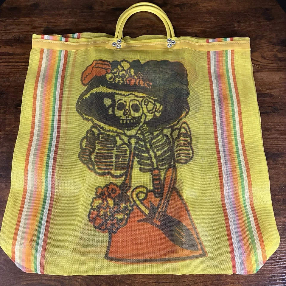 Halloween Catrina Mask,Catrin Skull Face Mask & Catrina Mesh Bag Day Of The Dead - Image 2 of 4