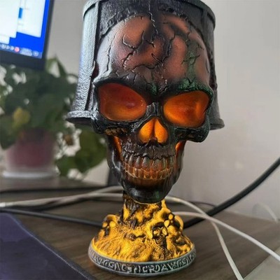 Gothic Skull Lamp Halloween Skull Decor Desk Lamp Skeleton
