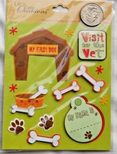 layered 3D DOG Stickers doghouse vet bones tag Life's Little Occasions pawprint